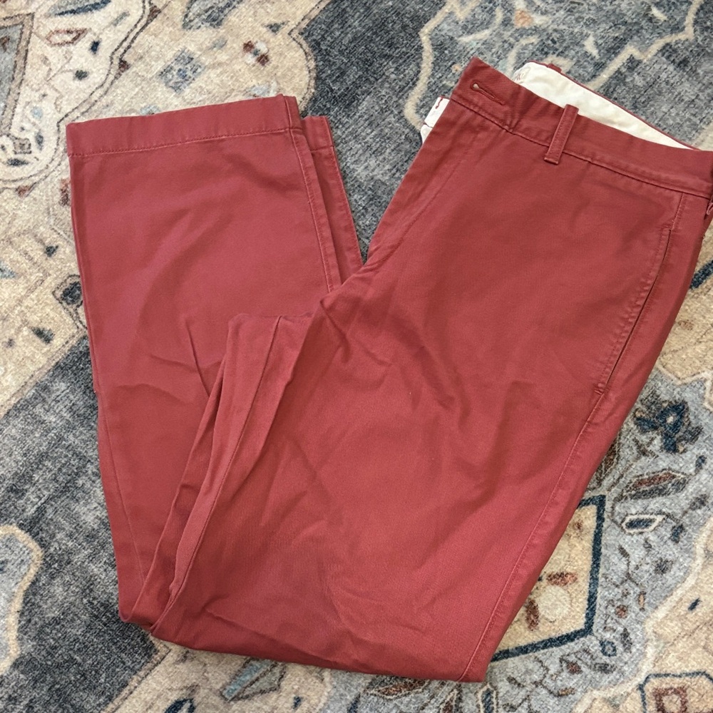 Men's j crew red khakis size 34x30